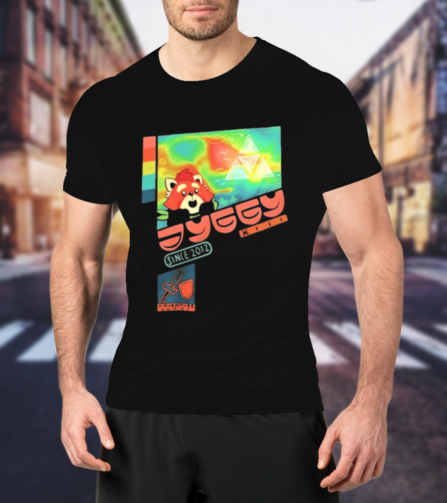 Jyggy Adventuring Since 2012 Red Panda Adventure Seeker Triangles T-Shirt