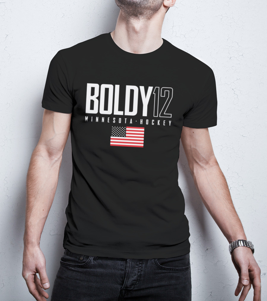 BOLDY 12 Minnesota Hockey USA Flag T-Shirt