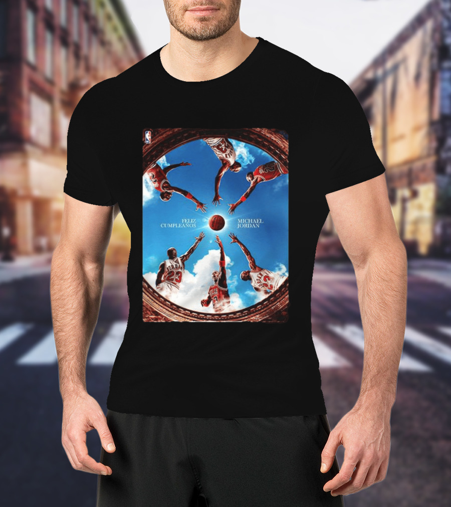 Feliz Cumpleaños Michael Jordan Basketball Reach Sky 23 T-Shirt