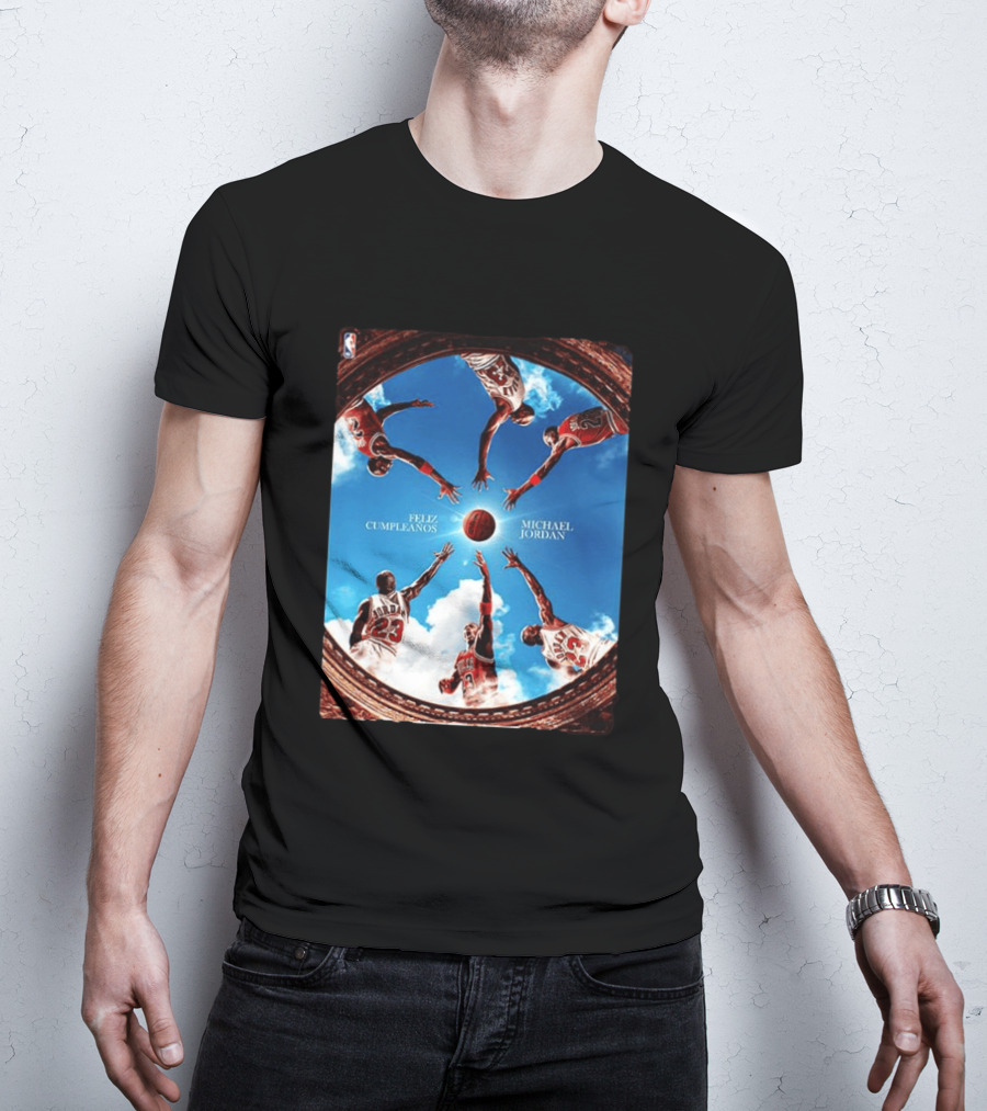 Feliz Cumpleaños Michael Jordan Basketball Reach Sky 23 T-Shirt