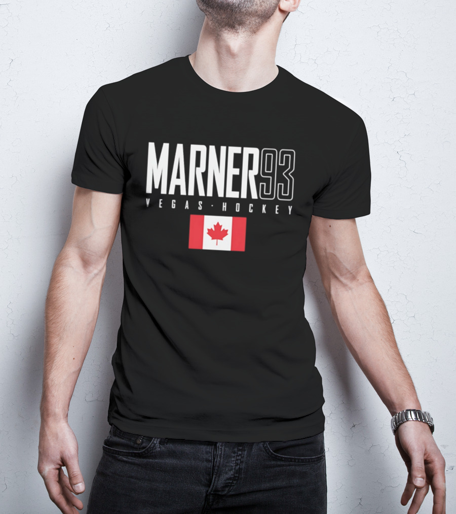 Mitch Marner 93 Vegas Hockey Canada Flag T-Shirt