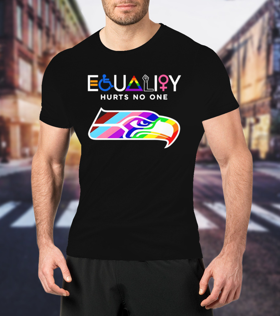 Seattle Seahawks Equality Hurts No One Inclusive Pride T-Shirt