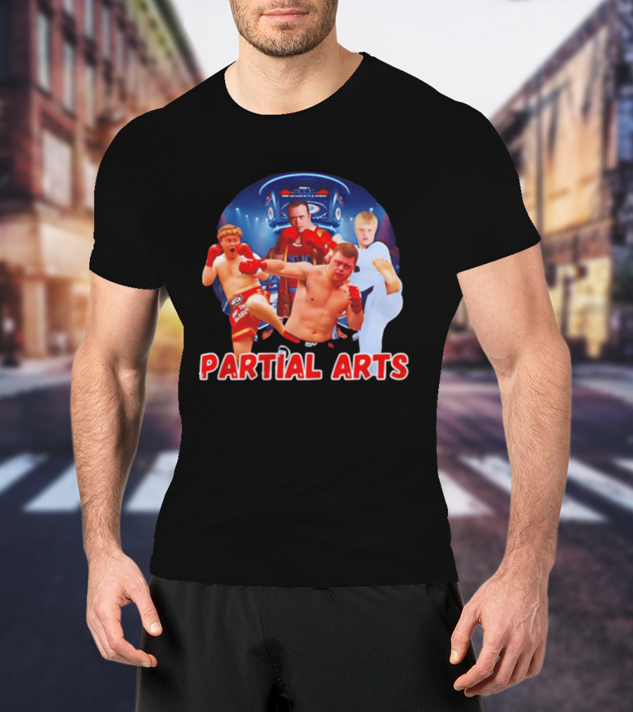 Partial Arts Fighters In Arena Battle T-Shirt