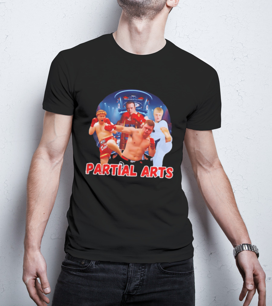 Partial Arts Fighters In Arena Battle T-Shirt