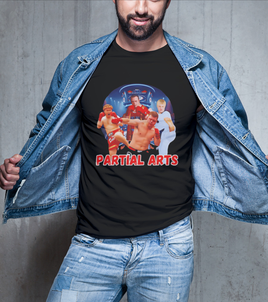 Partial Arts Fighters In Arena Battle T-Shirt