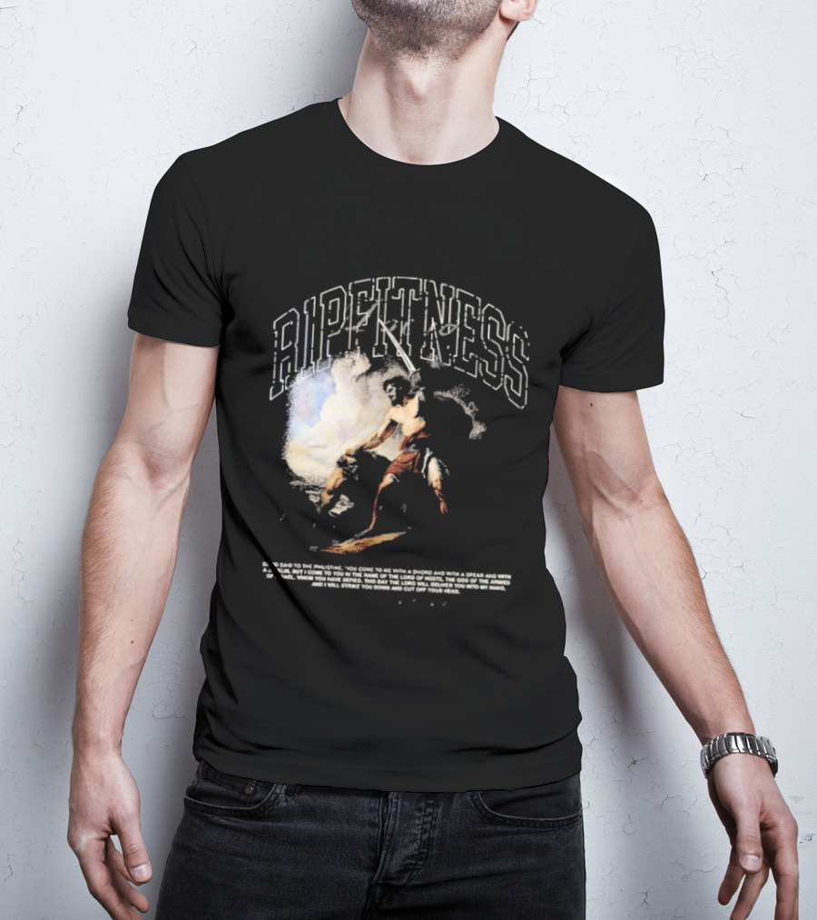 R1pfitness David The Shepherd King Michelangelo Biblical Warrior T-Shirt