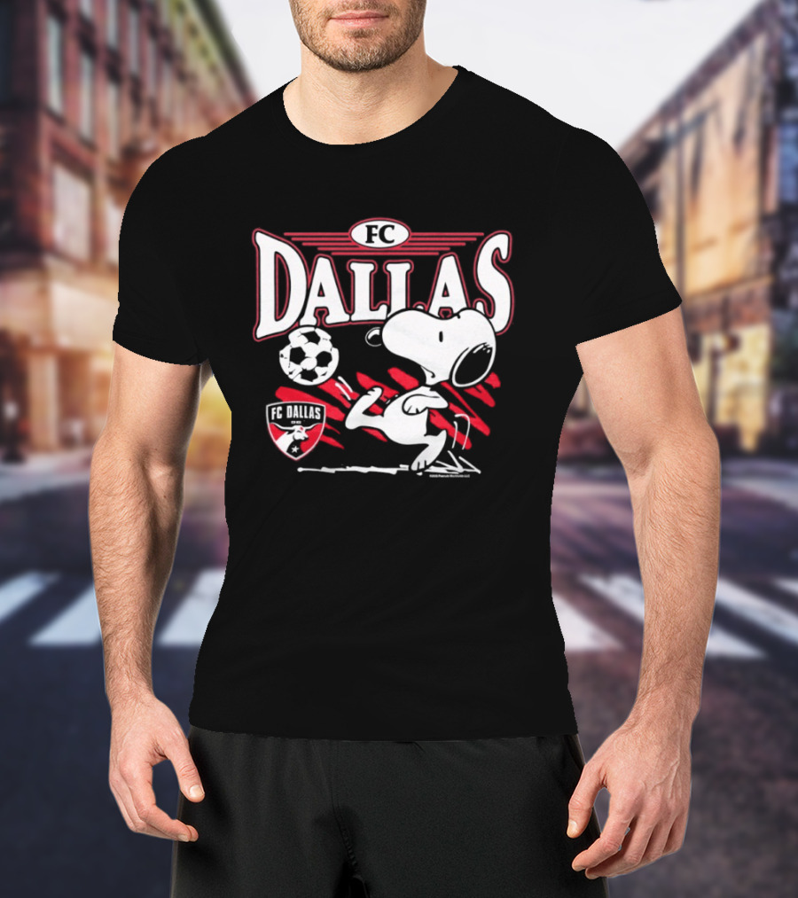 Peanuts Snoopy FC Dallas Soccer Collaboration T-Shirt