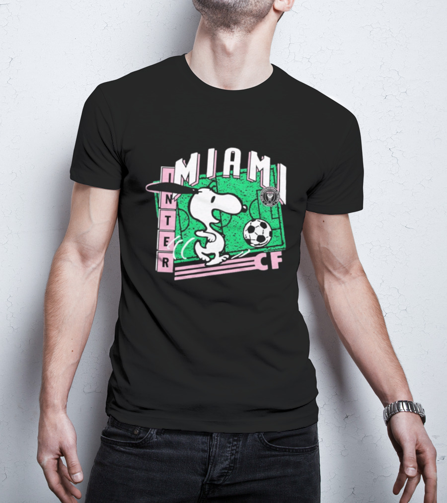 Inter Miami CF Snoopy Soccer Peanuts Collaboration T-Shirt