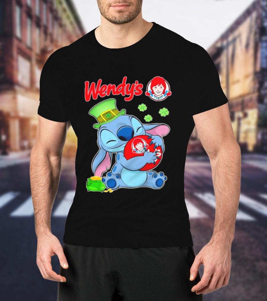 Wendy's Leprechaun Hat Stitch Hugging St Patricks Day T-Shirt