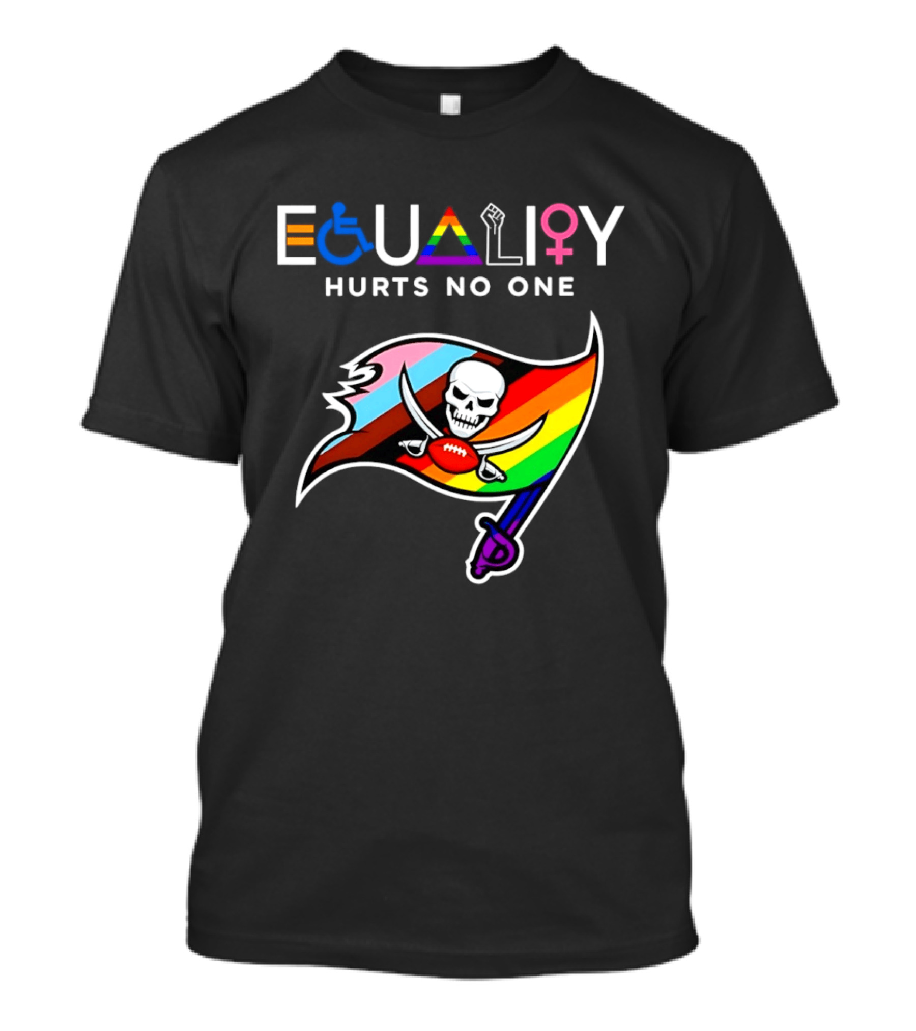 Tampa Bay Buccaneers Equality Hurts No One LGBTQ Pride Flag T-Shirt