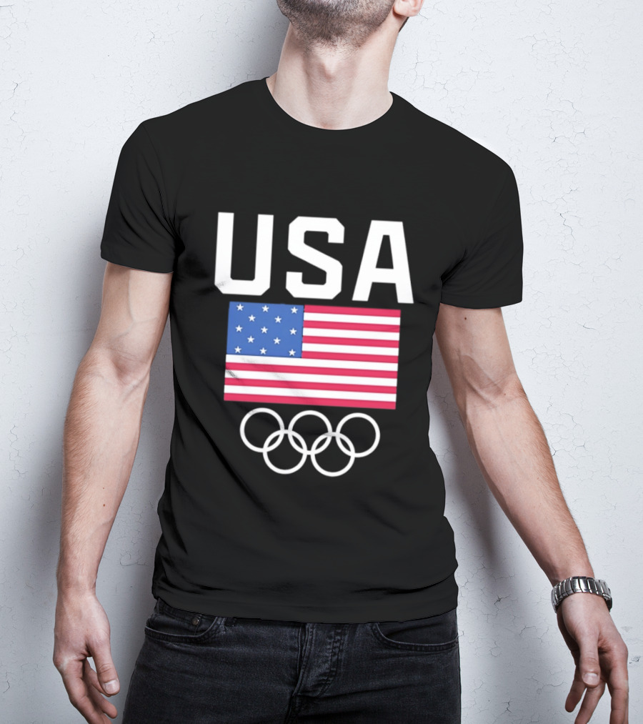 USA Flag Olympic Rings Team USA T-Shirt