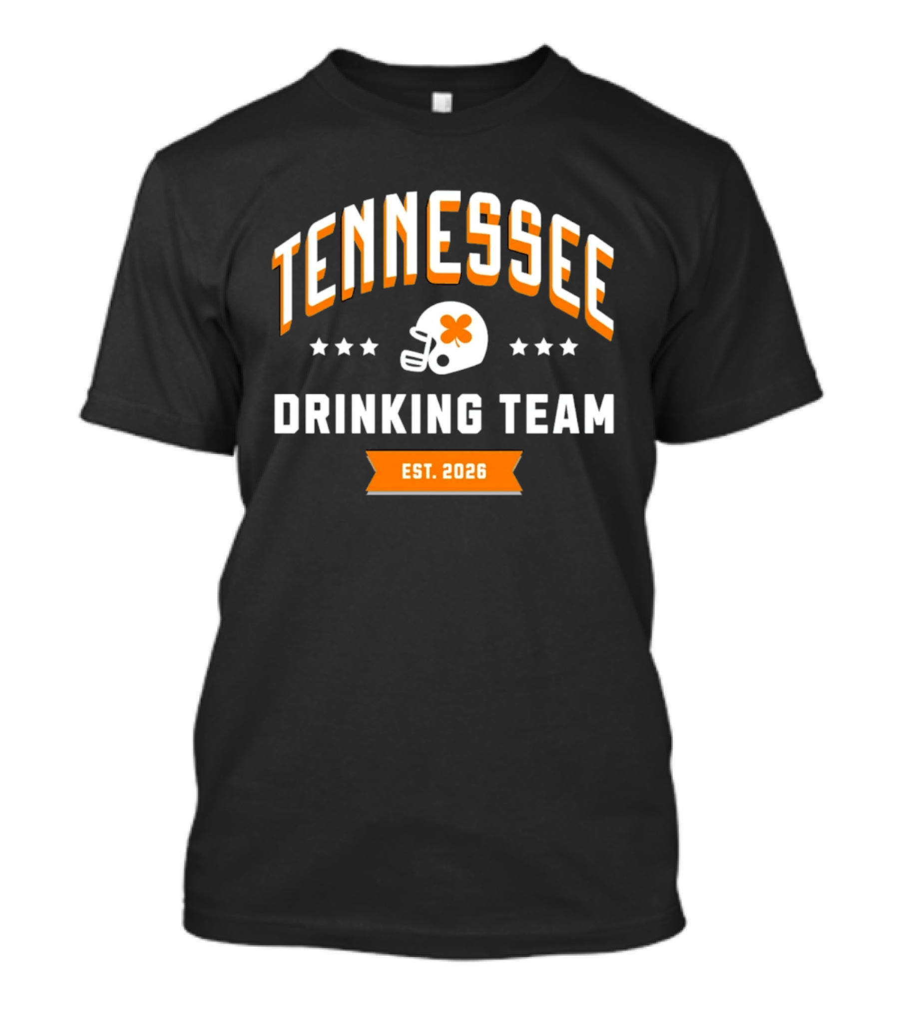 Tennessee Drinking Team St. Patrick's Day Est. 2026 Football Helmet Clover Stars T-Shirt