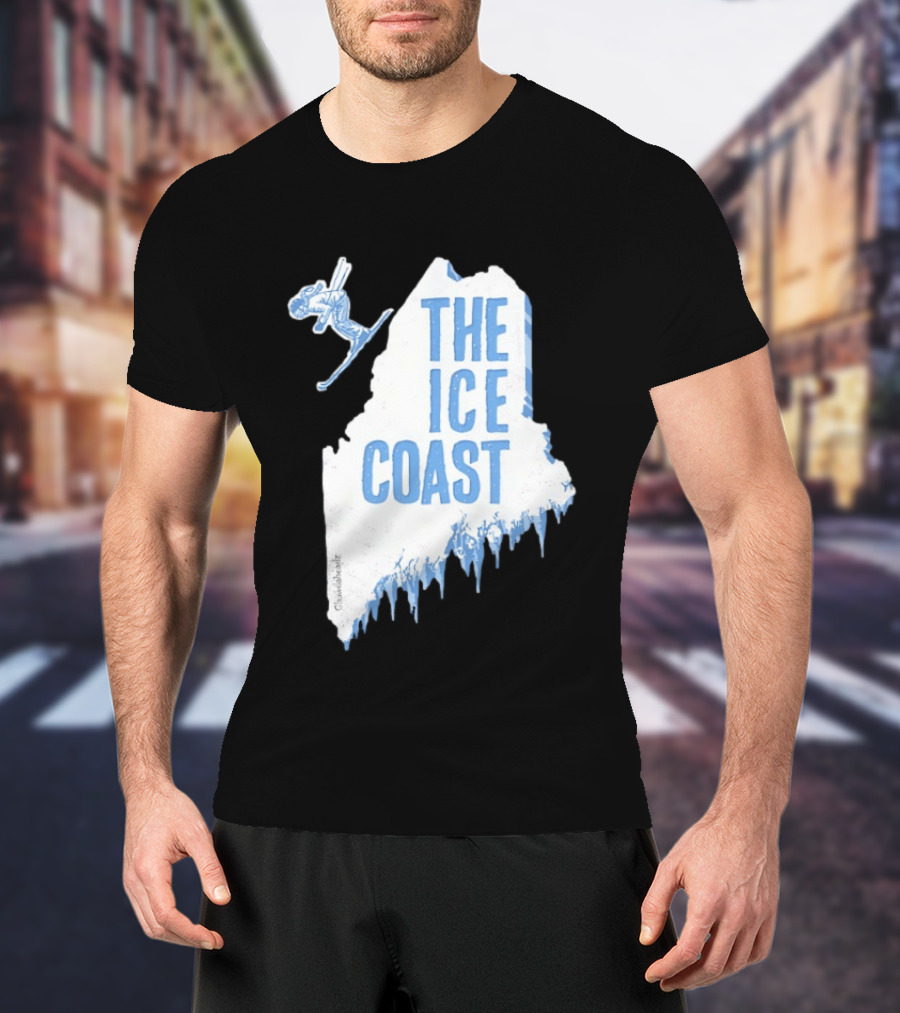 The Ice Coast Skier Jumping Map T-Shirt