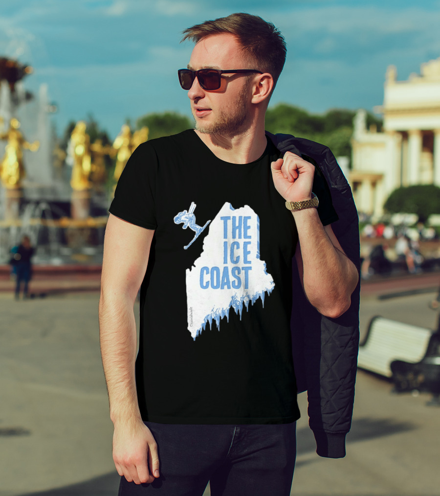 The Ice Coast Skier Jumping Map T-Shirt