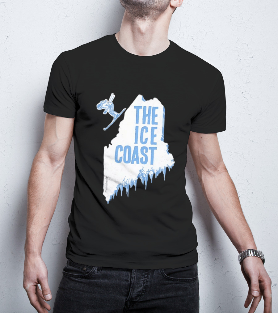 The Ice Coast Skier Jumping Map T-Shirt