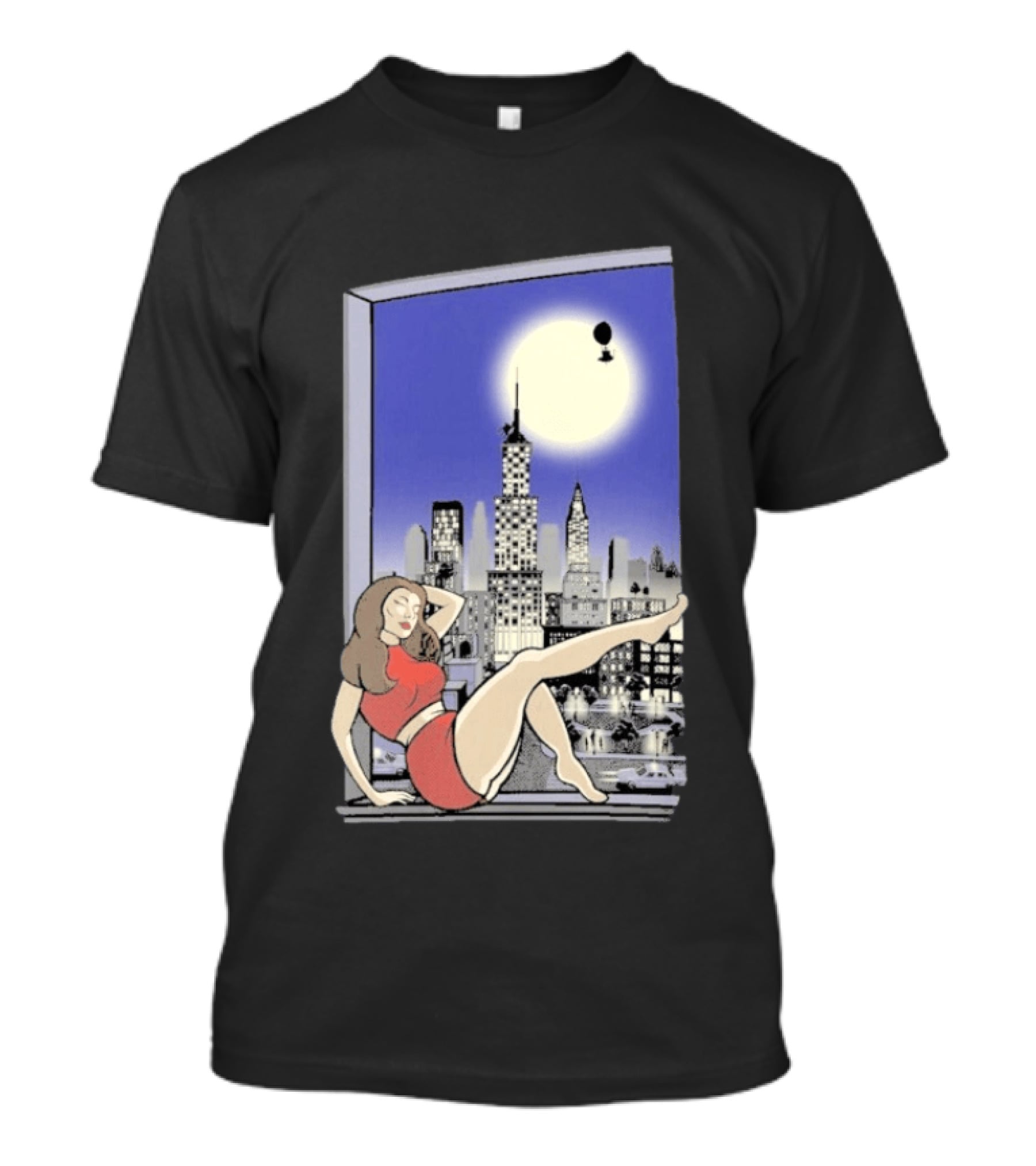 Pauline TheSpaceVixen Urban Moonlit Cityscape T-Shirt