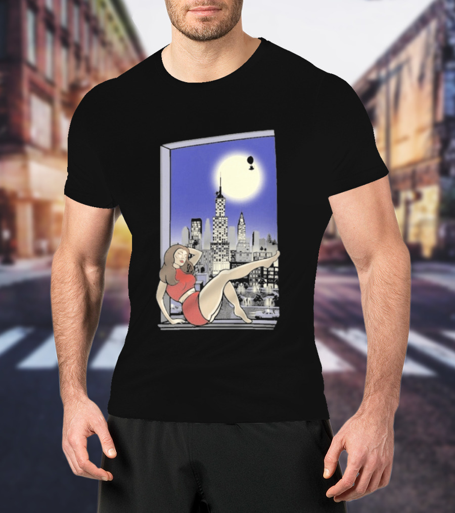 Pauline TheSpaceVixen Urban Moonlit Cityscape T-Shirt