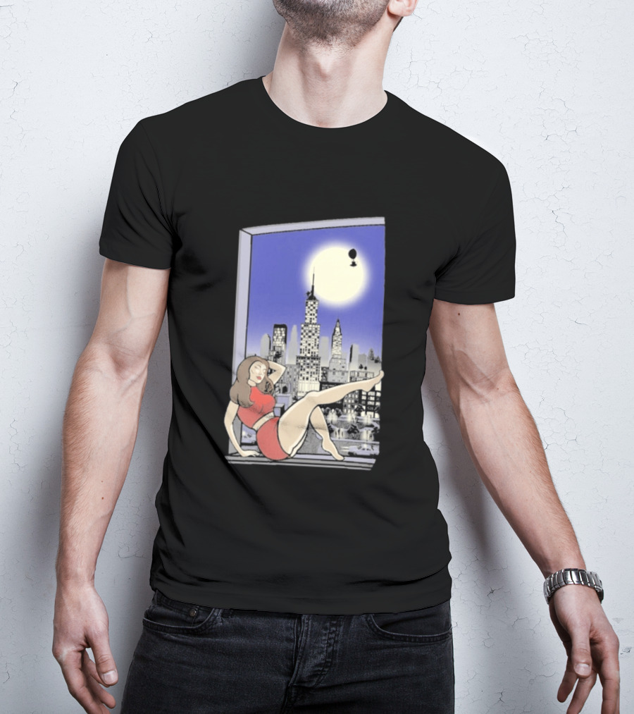Pauline TheSpaceVixen Urban Moonlit Cityscape T-Shirt