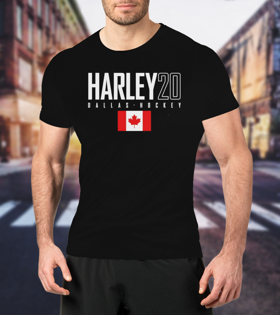 Harley 20 Dallas Hockey Canada Flag T-Shirt