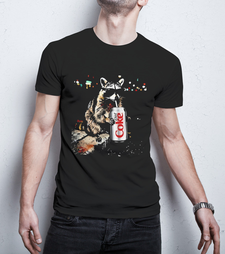 Three Raccoons Holding Diet Coke Can T-Shirt
