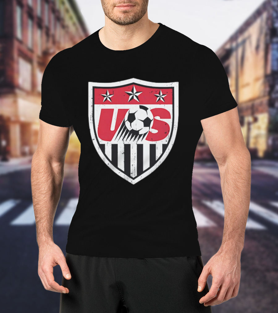 U.S. Soccer Stars And Stripes Emblem With Soccer Ball T-Shirt