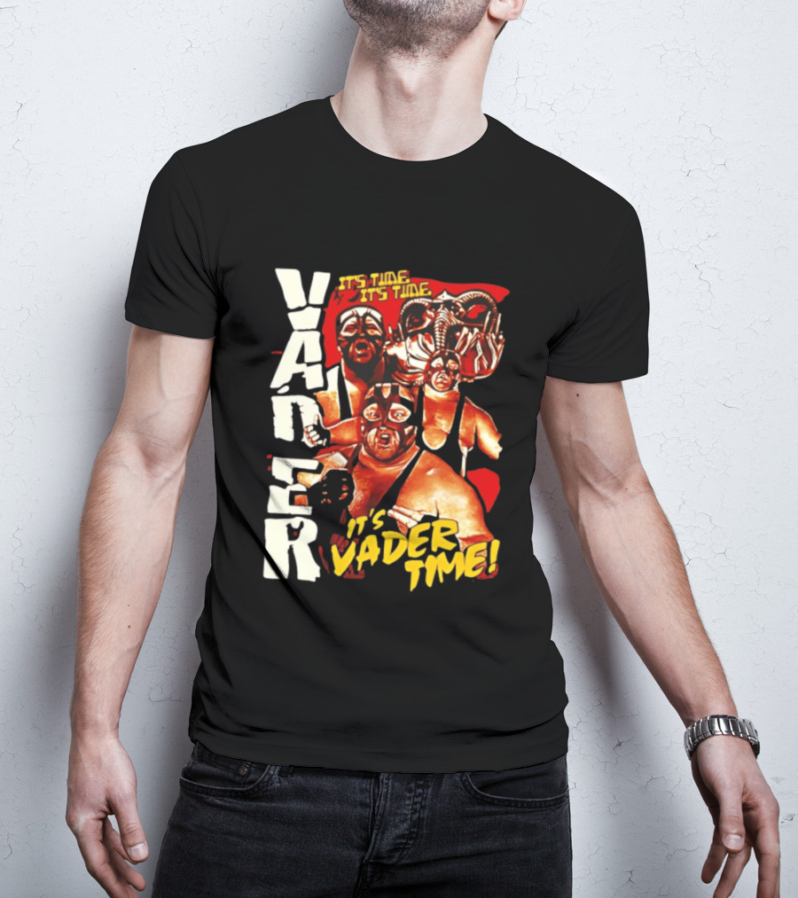 Vader It's Vader Time It's Time Wrestling Mask Collage T-Shirt