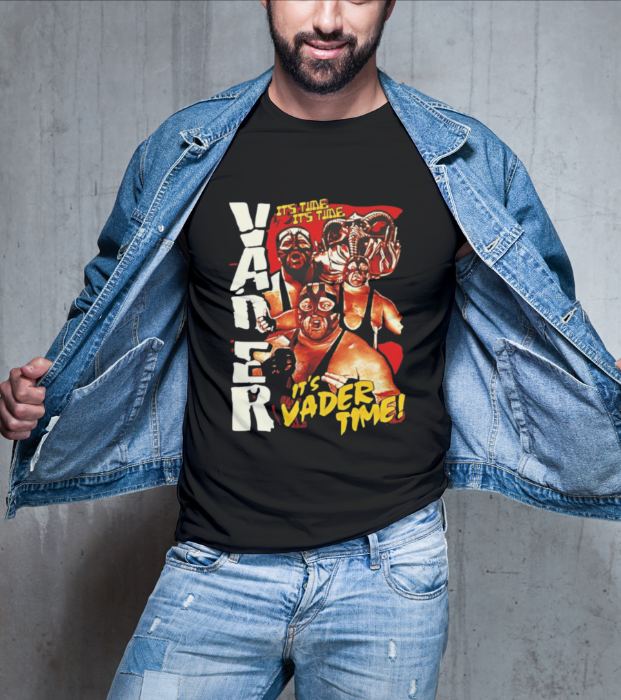 Vader It's Vader Time It's Time Wrestling Mask Collage T-Shirt