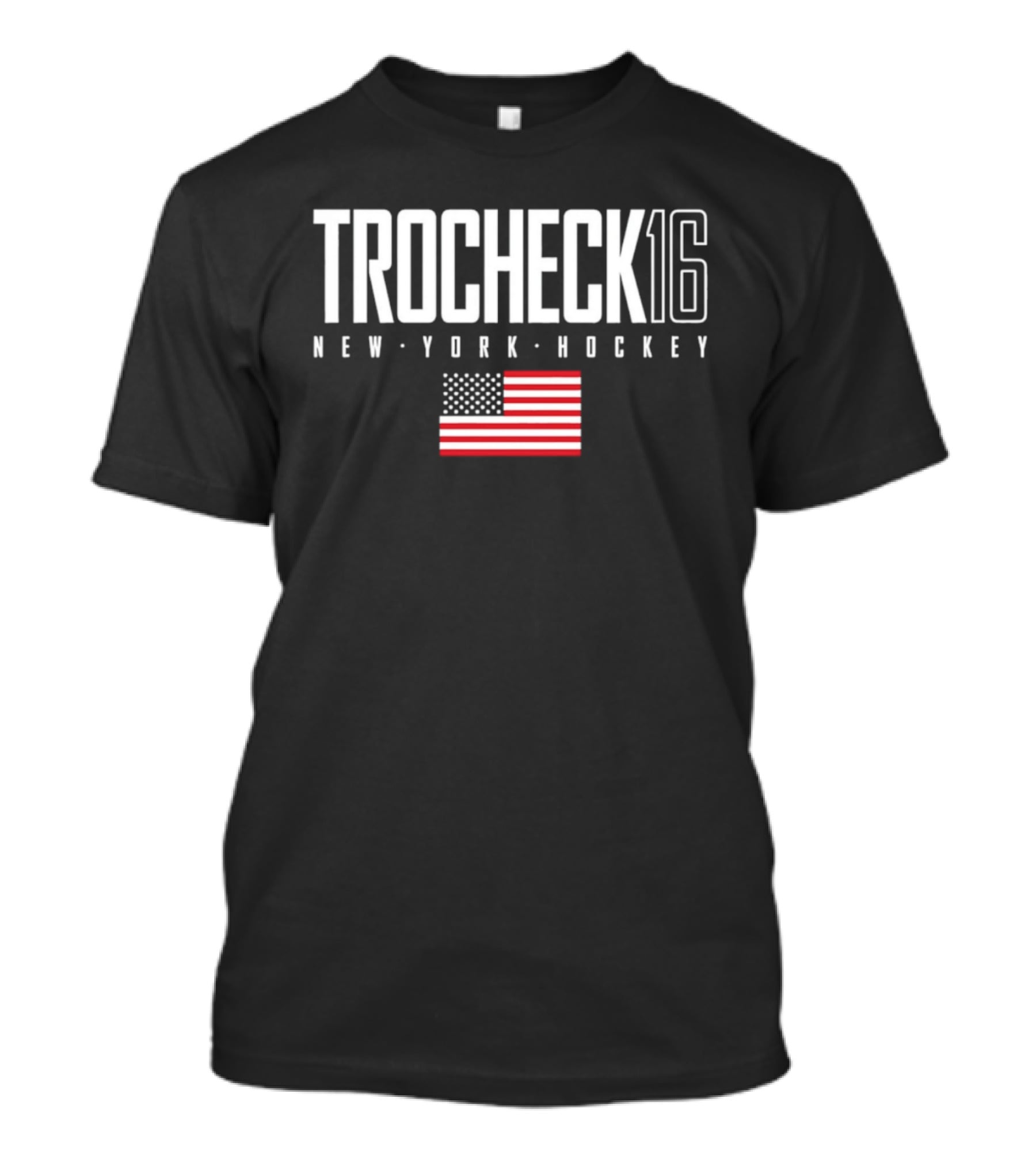 Trocheck 16 New York Hockey USA Flag T-Shirt