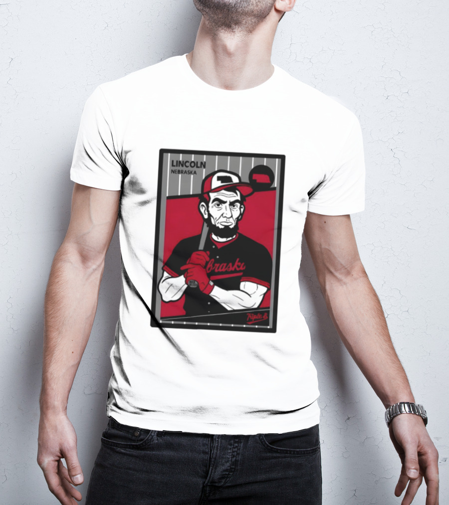 Lincoln Nebraska Cornhuskers Baseball Card Triple B T-Shirt