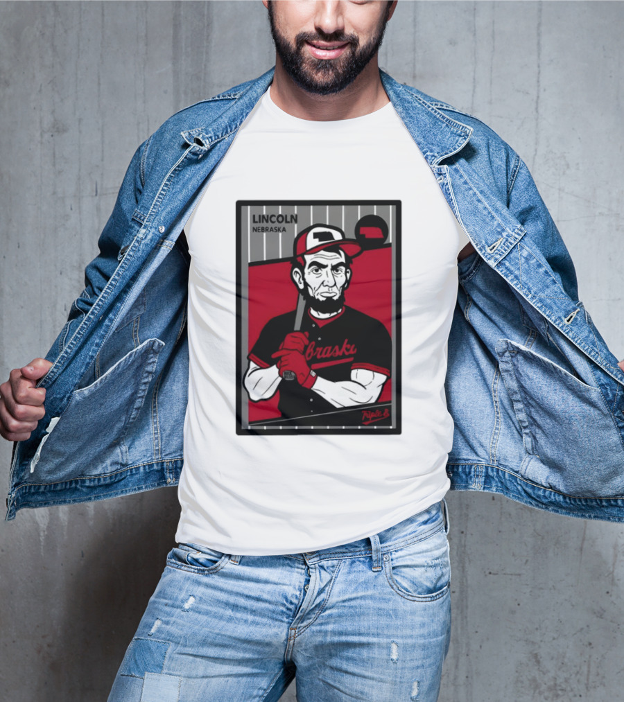 Lincoln Nebraska Cornhuskers Baseball Card Triple B T-Shirt