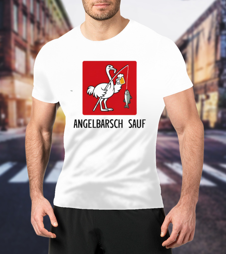 Angelbarsch Sauf Pelican Beer Fish Catching Fun T-Shirt