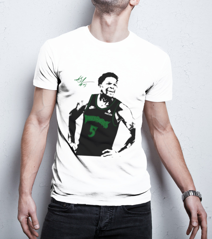 Anthony Edwards Minnesota Timberwolves Number 5 Signature T-Shirt