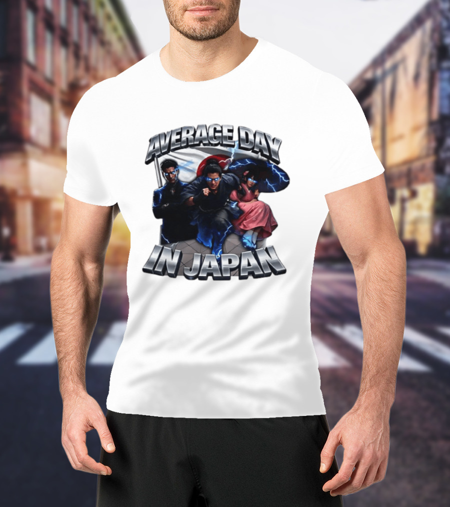 Average Day In Japan Superhero Action Adventure With Lightning Effects T-Shirt