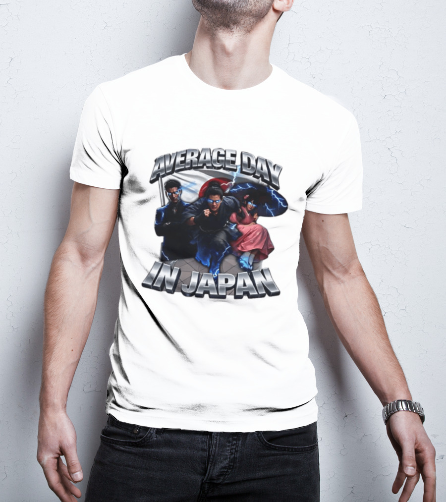 Average Day In Japan Superhero Action Adventure With Lightning Effects T-Shirt