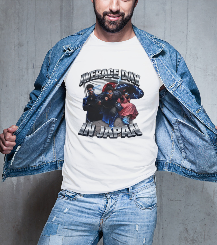 Average Day In Japan Superhero Action Adventure With Lightning Effects T-Shirt