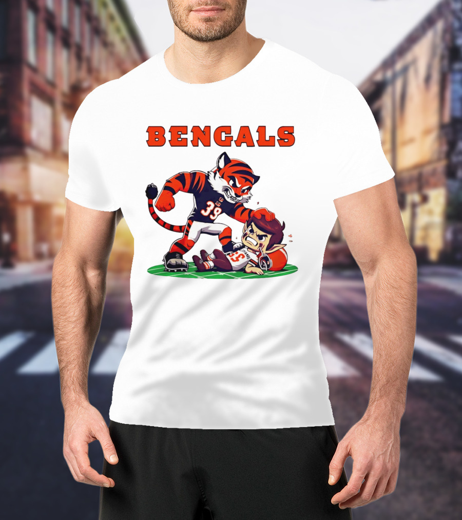 Cincinnati Bengals Rivals Cleveland Browns Cartoon T-Shirt