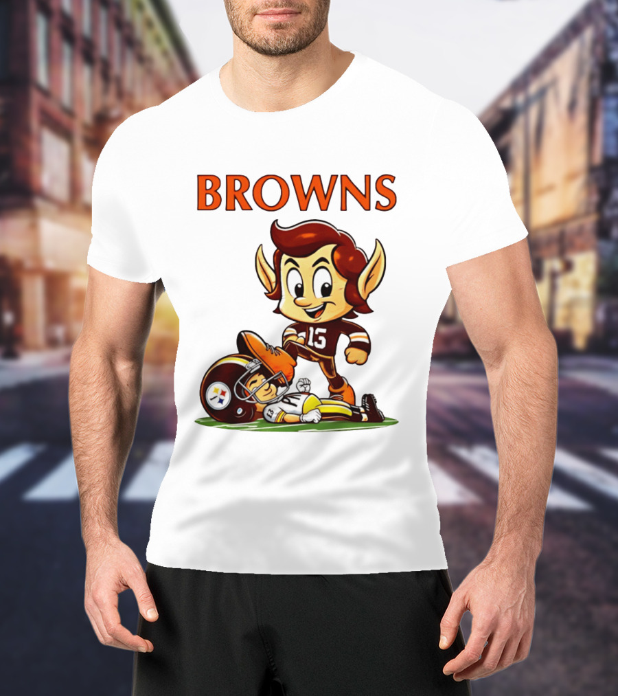 Cleveland Browns Victory Over Pittsburgh Steelers Rivalry Brownie T-Shirt