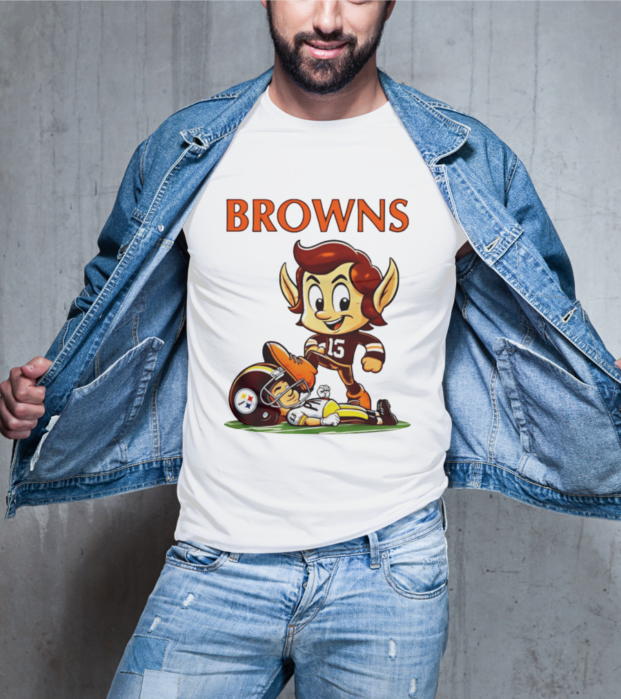 Cleveland Browns Victory Over Pittsburgh Steelers Rivalry Brownie T-Shirt
