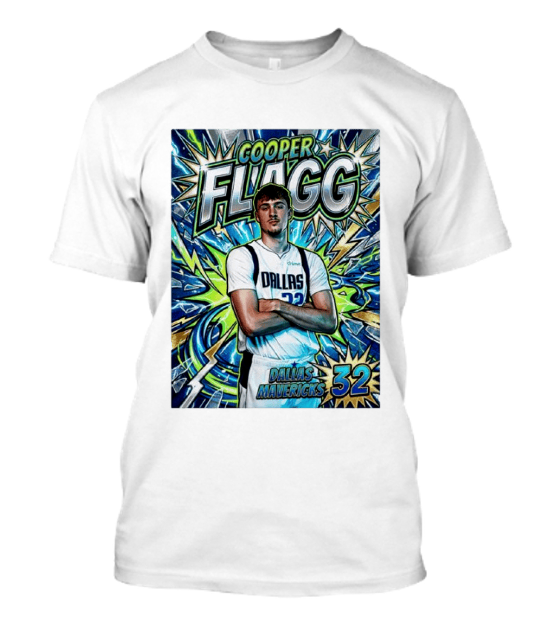 Cooper Flagg Dallas Mavericks 32 Comic T-Shirt
