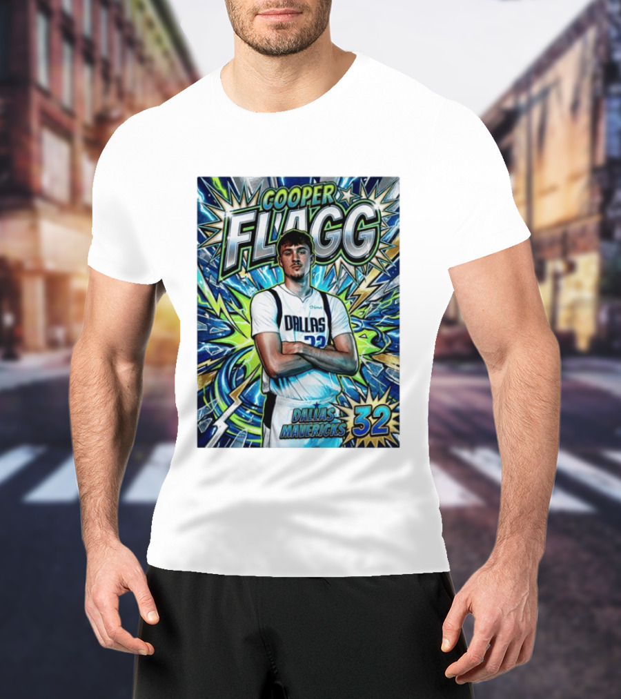 Cooper Flagg Dallas Mavericks 32 Comic T-Shirt
