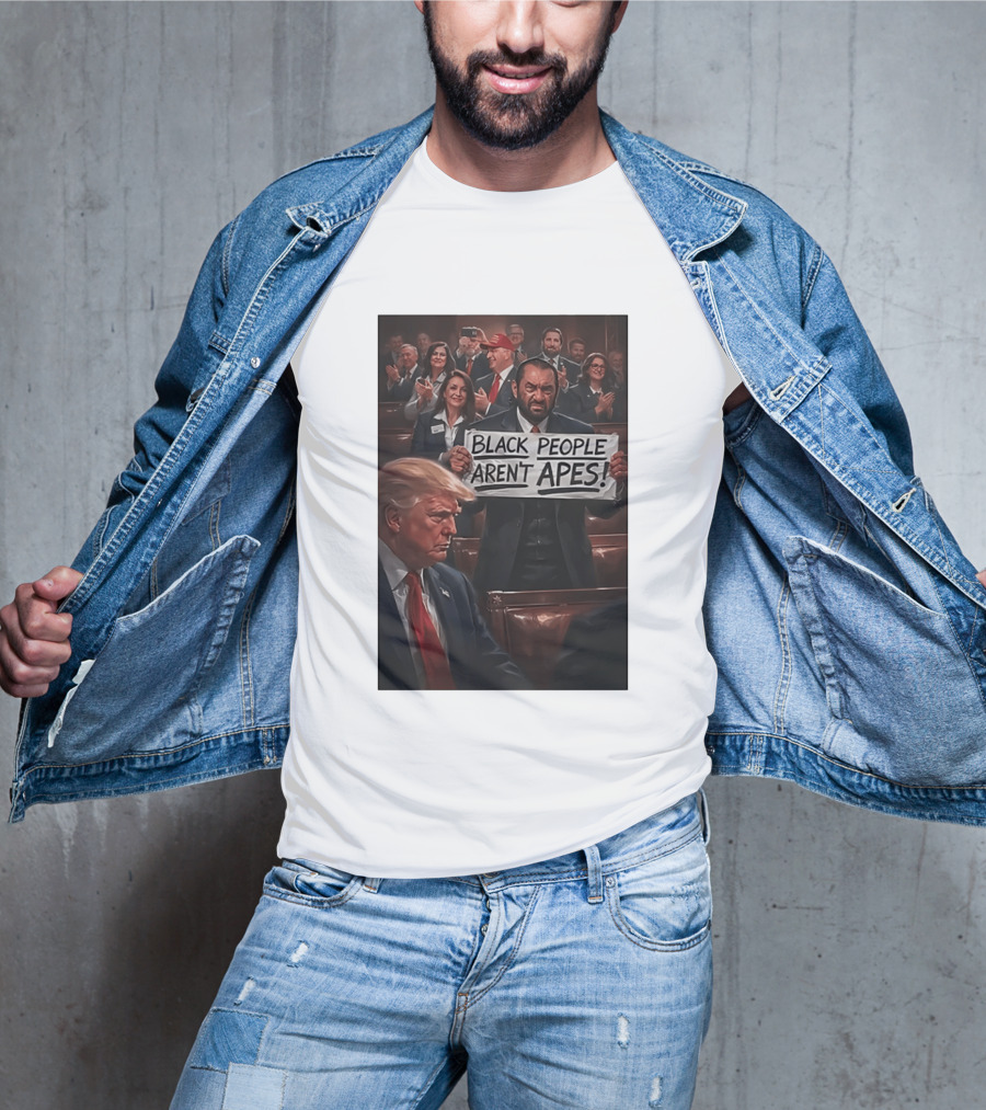 Black People Aren't Apes Anti Trump AI Green Protest Message T-Shirt