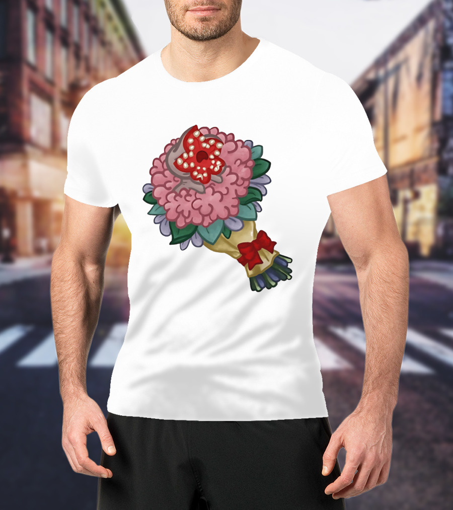 Demodog Valentine Bouquet Flowers Stranger Things Horror T-Shirt