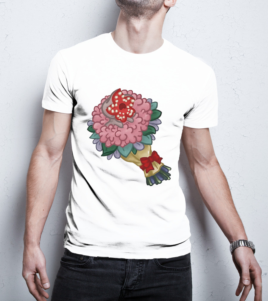 Demodog Valentine Bouquet Flowers Stranger Things Horror T-Shirt