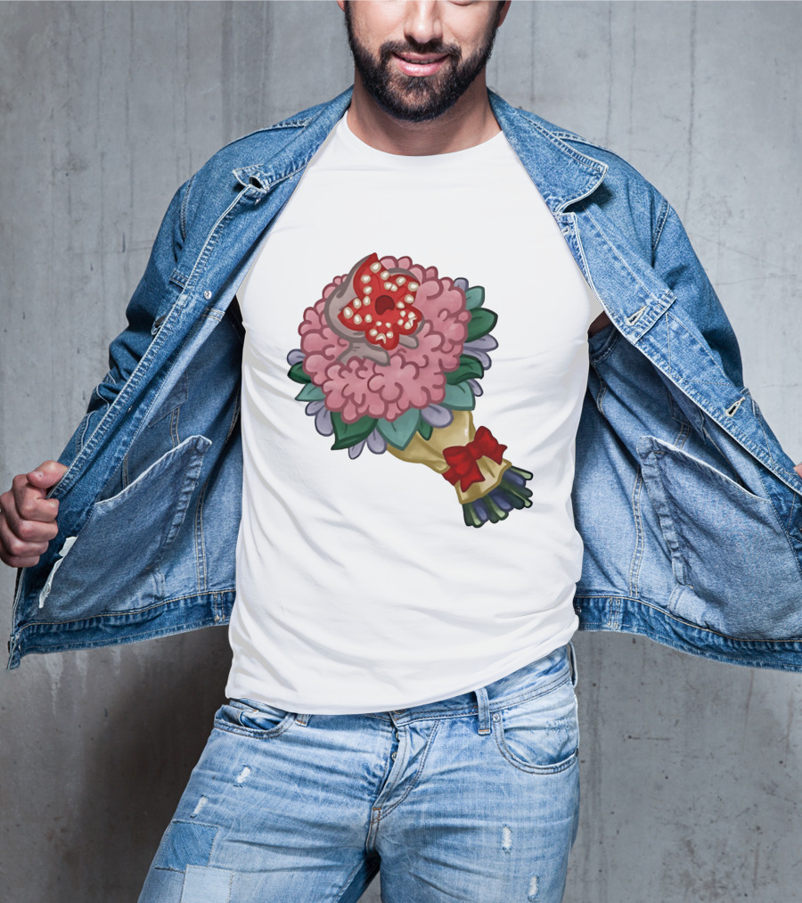 Demodog Valentine Bouquet Flowers Stranger Things Horror T-Shirt