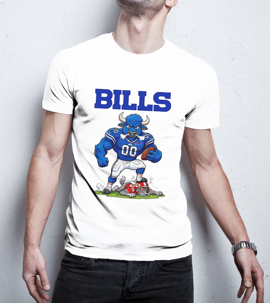 Buffalo Bills Mascot Defeats Kansas City Chiefs Rivalry NFL Football T-Shirt