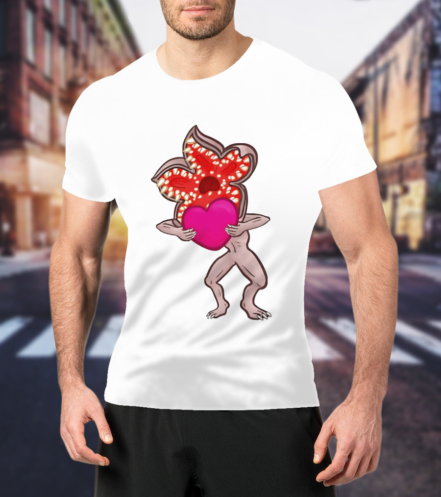 Demogorgon Embracing Heart Valentine Monster T-Shirt
