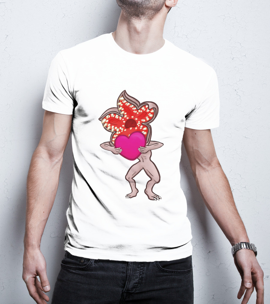 Demogorgon Embracing Heart Valentine Monster T-Shirt