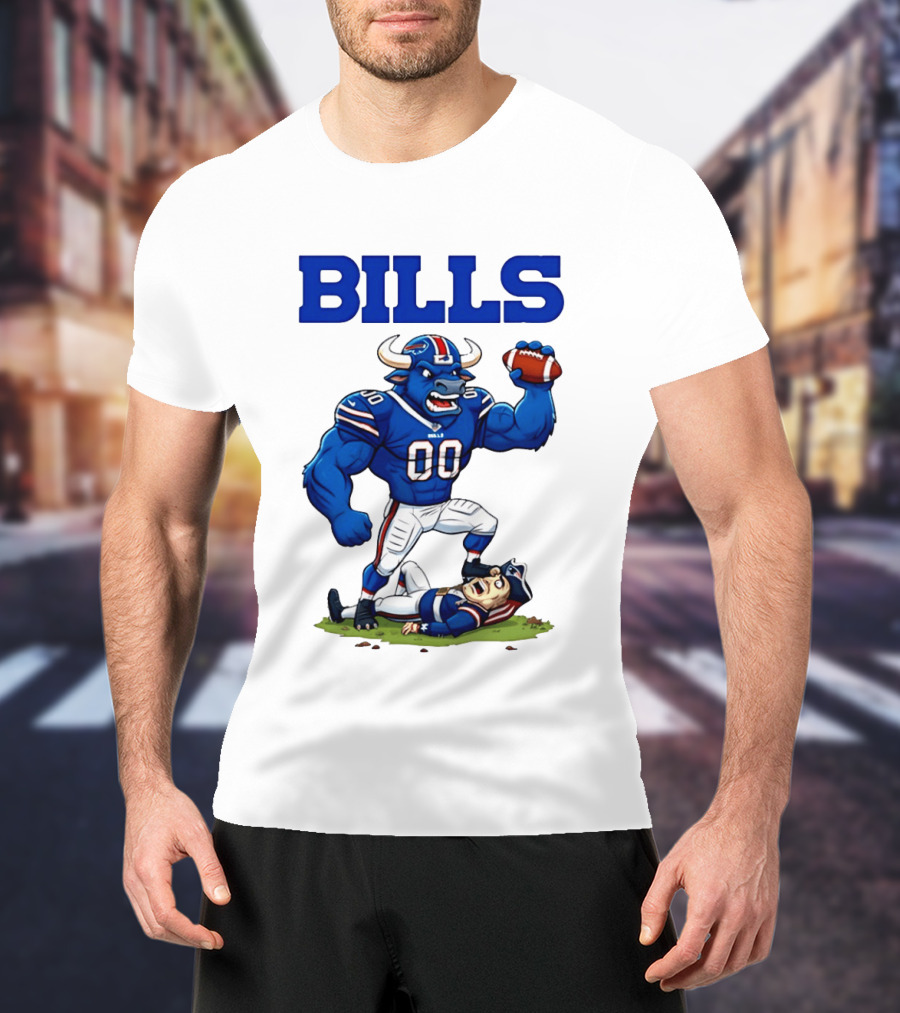 Buffalo Bills Vs New England Patriots Rivalry Comic Character Victory T-Shirt