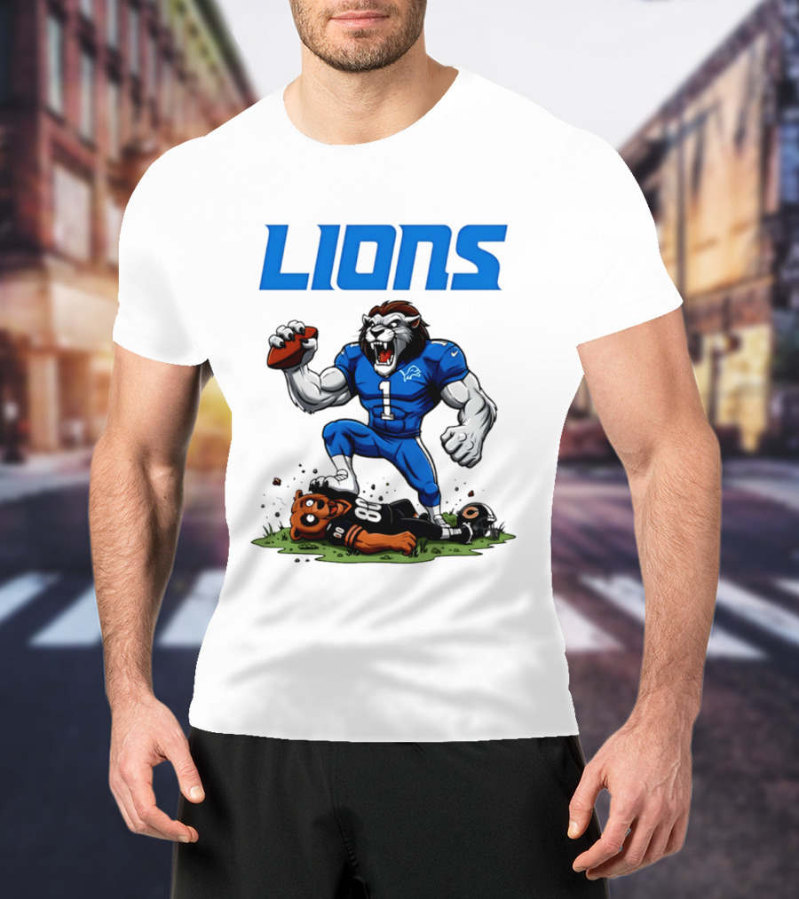 Detroit Lions Beat Bears NFL Rivalries Showdown T-Shirt
