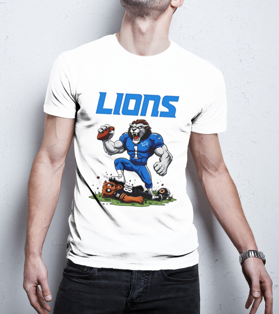 Detroit Lions Beat Bears NFL Rivalries Showdown T-Shirt